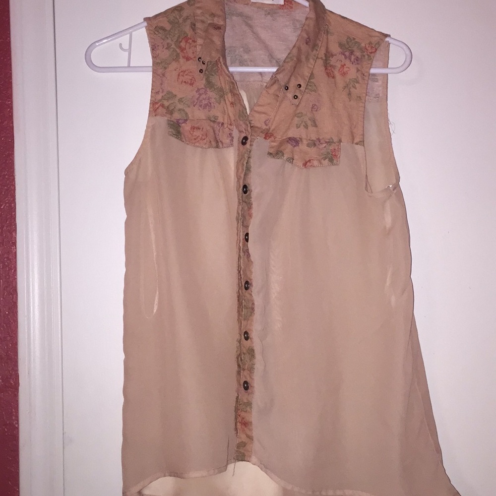 Blush colored button up